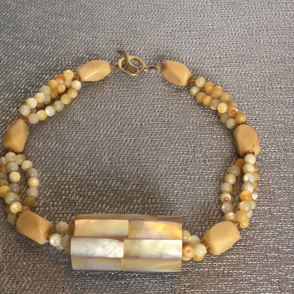 Yellow Jasper or Yellow Amber Necklace.
